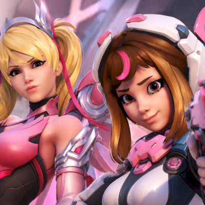 PINK E ROSE GOLD MERCY, MIKO E URAVITY JUNO - CONTA OVERWATCH