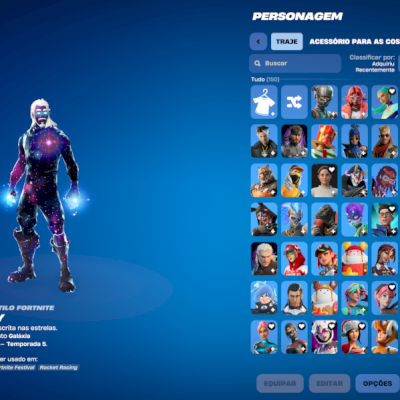 Conta rara de Fortnite ( galaxy, glow, peixoto worldcup, season 3 e 4 full..)