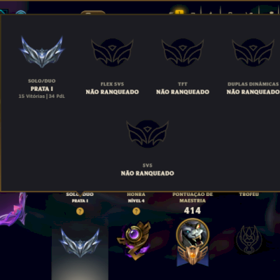 Prata 1 com TODOS os Champs e 151 Skins ( MID / ADC / JG )