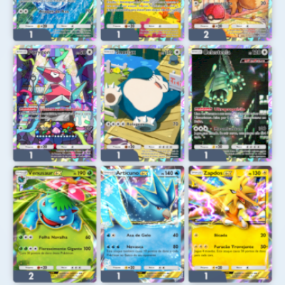 Conta Pokemon TCG Pocket - 452 cartas + Charizard IMERSIV CROWN + Pikachu 