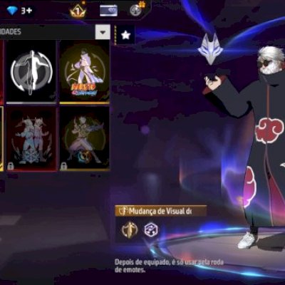 Conta free fire com parceria do Naruto, calça angelical e barbinha 