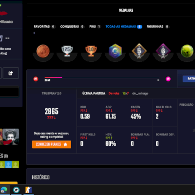 CONTA LEVEL 20 GC (GAMERS CLUB) COUNTER STRIKE 2 - CS2