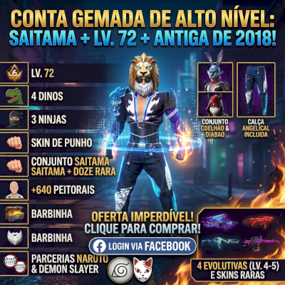 GEMADA: SAITAMA + 640 PEITORAIS + ANTIGA DE 2018 + LV.72 PRA SAIR LOGO!!