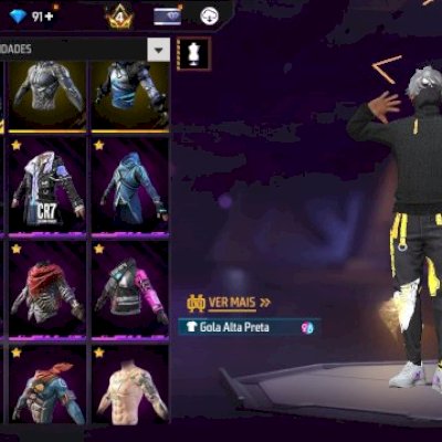 Conta free fire top, com calça angelical, punho, 300 peitorais, mp40 cobra