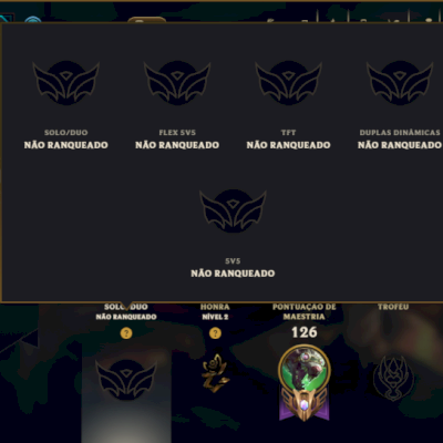 Unranked com 35 Champs e 10 Skins