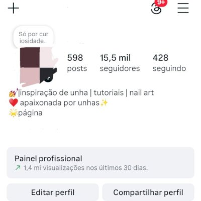 Perfil de Unhas/Nail Art  15,4k Seguidores Orgânico 