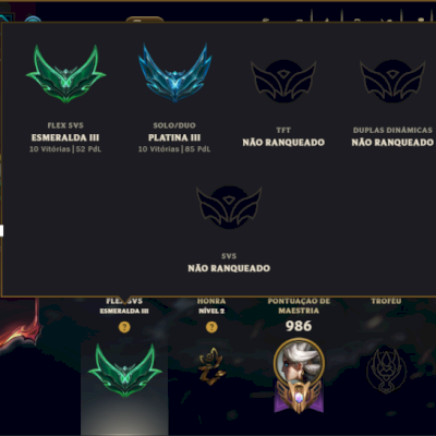 Platina 3 com TODOS os Champs e 322 Skins ( JG / TOP / ADC ) - ( Nivel 765 )