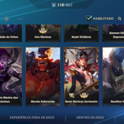 Conta League of Legends 118 Skins | Quase Todos os Campeões