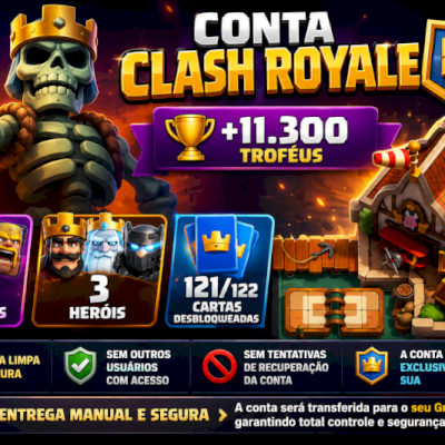 conta clash royale +11500 troféus arena 28 aceito ofertas 