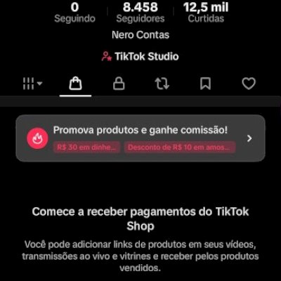 TIKTOK SHOP - 8.5K SEGUIDORES + DE 100K DE VIEWS⚠️VEJA A DESCRIÇÃO PARA DÚVIDAS!