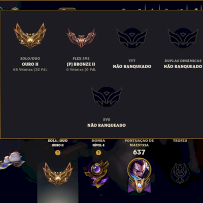 Ouro 2 com TODOS os Champs e 221 Skins ( MID / ADC / JG )