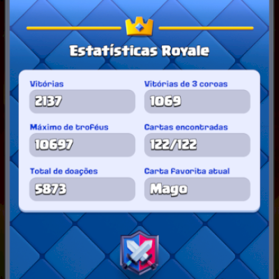 Conta Full - 2137 vitórias, todas as 122 cartas.