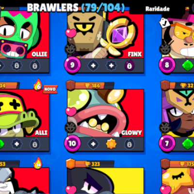 Conta de bralw com vários brawlers e várias skins e bastante trofeus