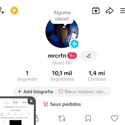 Conta tiktok mais de 6 mês parado, mais com bom engajamento 