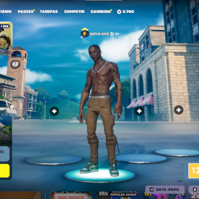 conta fortnite com travis scott e muitas outras skins 3.700 VBUCKS