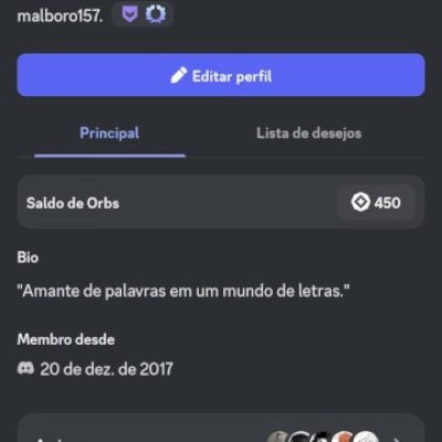 Conta do discord de 2017