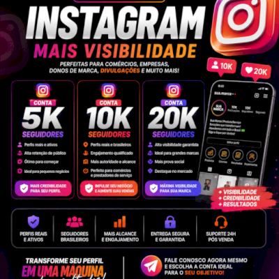 Conta Instagram 5k ou 10k, 15k, 20k seguidores +visibilidade barato