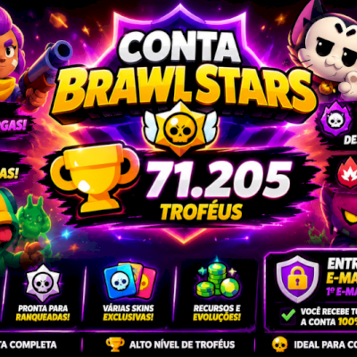 VENDO CONTA DE BRAWL STARS MUITO COMPLETA🏆 71.205 troféus
