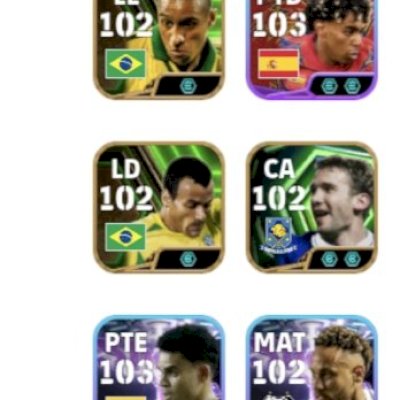 Messi BT 110, Pelé Épico 107, +vários 103+, 4 Técnicos Duplo Ímpeto