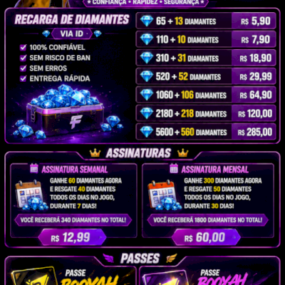 DIAMANTES É PASSE BOOYAH