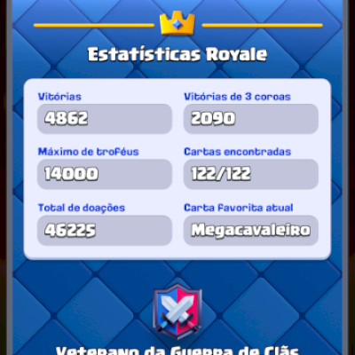 Conta de Clash Royale com 14k, cheia de cartas nível máximo, Evos e herois