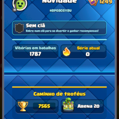Conta Clash Royale Arena 20