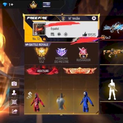 Conta free fire gemada