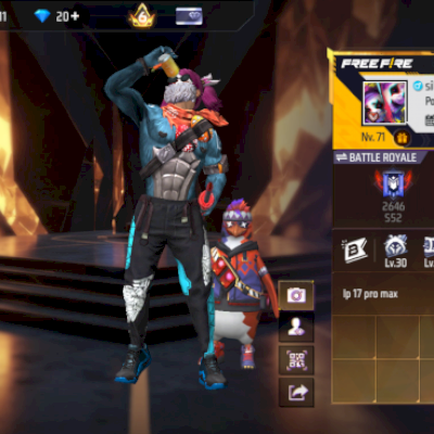 Vende-se conta de free fire, com Mandela full camisa de time a vários passes
