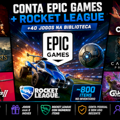 CONTA EPIC GAMES HOGWARTS LEGACY E MAIS (ROCKET LEAGUE NIVEL 850 COM 31 CHASSIS)