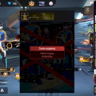 Conta de free fire antiga com Skins top nível 50 e coisas raras e muito mais 