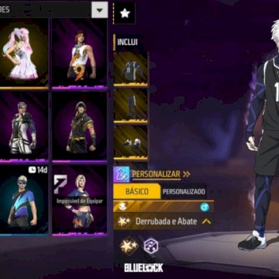 Conta bot full camisas de time, skin bluelock, fadinha, pasta de dente 