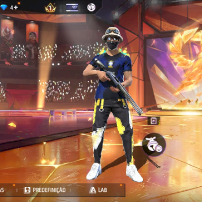 Vendo conta de FF com calça angelical amarela e kit completo angelical 