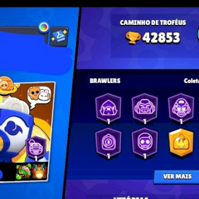 42K Troféus | 104 Brawlers (52 Nv 11) | 35 Hipercargas | 310 Skins