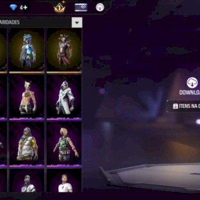 Conta do Free Fire com 9 anos, raramente e unisex