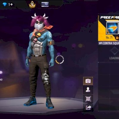 FREE FIRE -  CONTA LV: 71, CONJUNTO: 10, PEITORAIS: 377, CALÇAS: 248
