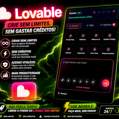  Lovable - Créditos INFINITOS 15 dias (O MAIS BARATO)