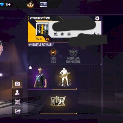 CONTA FF NIVEL 6 + 1 SKIN VIBE METAMORFOSE + 1 GELO ASAS DO REY + EMOTE RARO