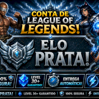 [ENTREGA AUTOMÁTICA] PRATA, 5 SKINS, UPADA NA MÃO, LOL LVL 39, 100% SEGURA