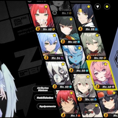 Conta com Miyabi m0w0, Remielle m0w1, Yuzuha, Lúcia, Harumasa, Caesar, Roxy