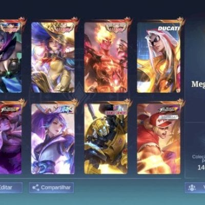 Mega 4 com quase todas as skins da lesley 