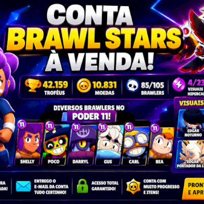 CONTA BRAWL STARS À VENDA — 42.159 TROFÉUS 