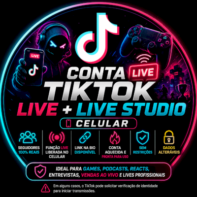 ✅ CONTAS TIKTOK 1.3K~3K SEGUIDORES COM FUNÇÃO LIVE CEL HABILITADO