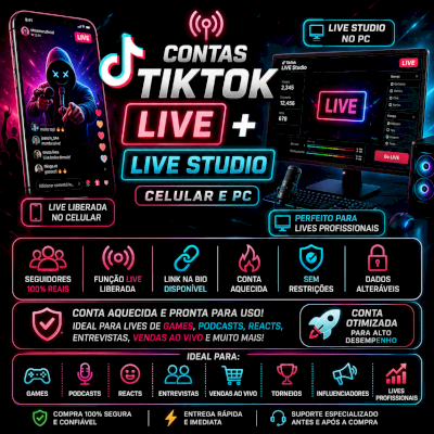 ✅ CONTAS TIKTOK 14K~30K SEGUIDORES COM FUNÇÃO LIVE CEL E PC HABILITADO