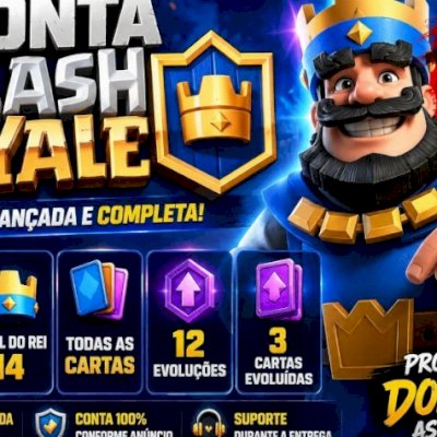 Clash Royale 10K Troféus | Rei 14 | Todas as Cartas | 12 Evoluções, 80% off