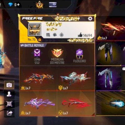 CONTA DE FREE FIRE 700 peitas PRIME 7 GEMADA VETERANA 