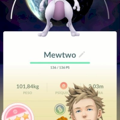 MewTwo 100% Aniversário Fundo De 10Anos, Lunala Shiny, Rayquaza Fundo Especial 