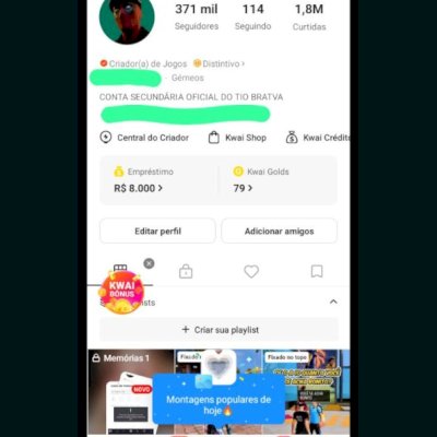 Vendo essa conta kwai Conta com 371 MIL seguidores orgânico com verificado 