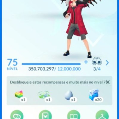 CONTA POKÉMON GO ENDGAME LVL 75 | 122M STARDUST | 238 PASSES