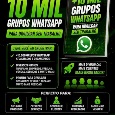 +10 mil grupos de whatsapp para sua divulgação!