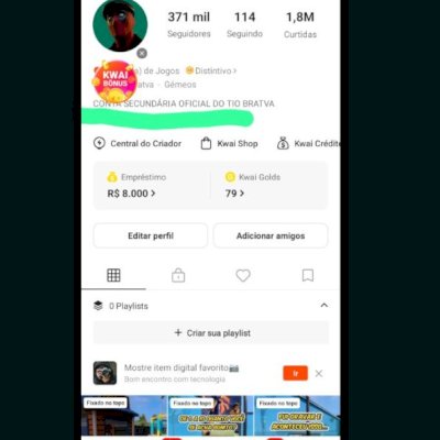 🔥 CONTA KWAI À VENDA — VERIFICADA! 🔥  ✅ Conta verificada 👥 371 MIL seguidores